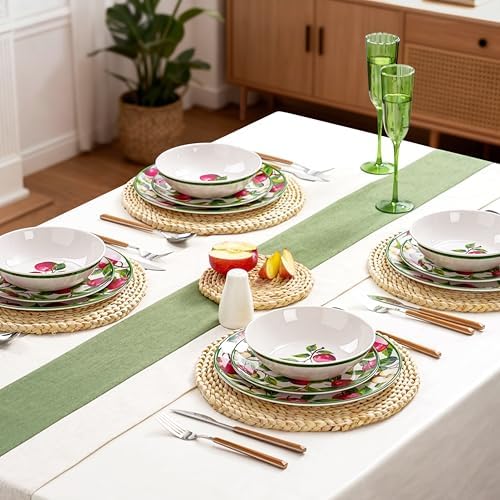 Dinnerware Sets - 12pcs Melamine Plates and Bowls (Apple Design) - Image 4