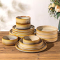 TheTerra Ceramic Dinnerware Set for 4, 16-Piece Plates and Bowls Set by TheTerra