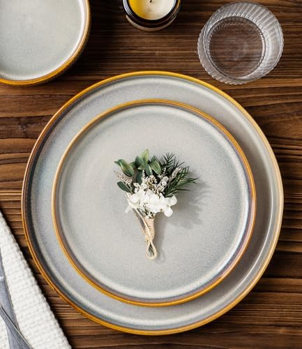 TheTerra Ceramic Dinnerware Set for 6, 18-Piece Plates and Bowls Set - Image 3