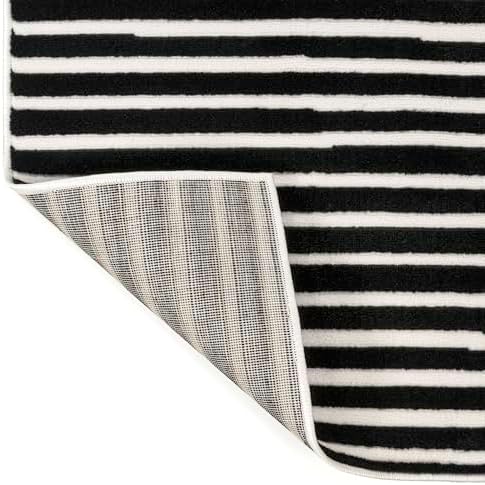 JONATHAN Y Hallie High-Low Curve Black/White 4x6 Indoor Area Rug, Minimalist Geometric, Modern, Non-Shedding, Stain Resistant for Bedroom, Living Room, Kitchen (SCN100F-4) - Image 6