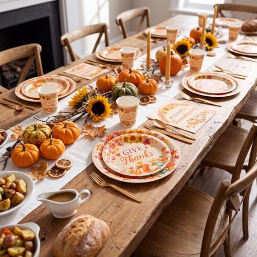 350pcs Thanksgiving Fall Dinnerware Paper Plate Napkins, Friendsgiving - Image 5