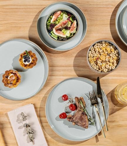 TheTerra Ceramic Dinnerware Set for 8, 24-Piece Plates and Bowls Set - Image 4