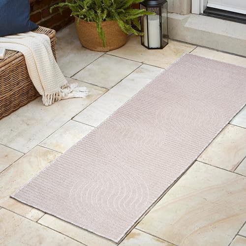 JONATHAN Y Hallie High-Low Curve Ivory/Cream Indoor/Outdoor Runner Rug, 2x8, Minimalist, Pet Friendly, Non-Shedding, Stain Resistant, Hose-Washable for Backyard, Patio, Porch (SCN100B-28) - Image 3