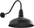 Steel Lighting Co. Gardena Barn Light | Outdoor Wall Mounted | 16" Dome | 23" Gooseneck | Farmhouse Light Made in America | Matte Black Exterior/Matte Black Interior