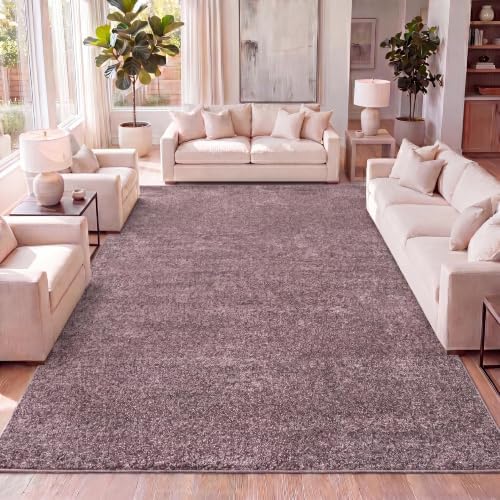 JONATHAN Y Haze Solid Low-Pile Light Purple Indoor Area Rug 8x10, Coastal,Bohemian,Minimalist,Classic, Easy-Cleaning for Living Room,Bedroom,Kitchen,Pet Friendly,Non-Shedding (SEU100R-8) by JONATHANY