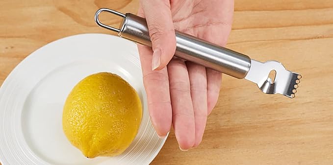 Stainless Steel Lemon Zester Grater with Channel knife Citrus Orange Peeling Tool Fruit Peelers