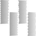 4 Pieces Stainless Steel Cake Scraper 10 Inch and Sided Patterned Edge Stripe Edge Smoother Scraper Cake Decorating Comb Cake Pastry Cutter for Mousse Butter Cream Cake Decoration