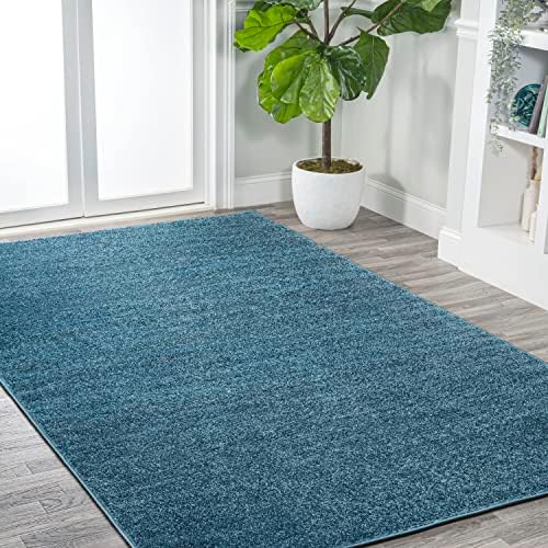 JONATHAN Y Haze Solid Low-Pile Turquoise Indoor Area Rug 10x14, Coastal,Bohemian,Minimalist,Classic, Easy-Cleaning for Living Room,Bedroom,Kitchen,Pet Friendly,Non-Shedding (SEU100H-14) - Image 4