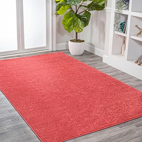 JONATHAN Y Haze Solid Low-Pile Red Indoor Area Rug 5x8, Coastal,Bohemian,Minimalist,Classic, Easy-Cleaning for Living Room,Bedroom,Kitchen,Pet Friendly,Non-Shedding (SEU100E-5) - Image 4