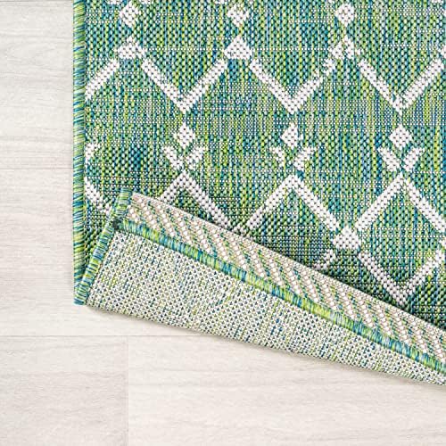 JONATHAN Y Moroccan Geometric Indoor Outdoor Area Rug 3X5 Green/Cream, Ourika Textured Weave for Backyard, Patio, Porch, Easy-Cleaning, High Traffic, Pet-Friendly, Non-Shedding (SMB108L-3) - Image 5