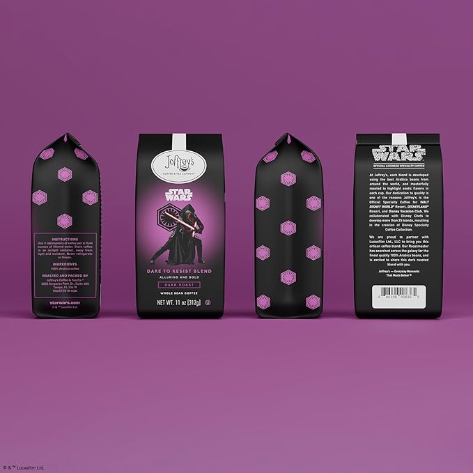 Joffrey's Coffee - STAR WARS™ Dare to Resist Blend, STAR WARS Licensed Coffee Collection, Artisan Dark Roast, Bold & Smooth Taste, Brew or French Press (Whole Bean, 11oz)