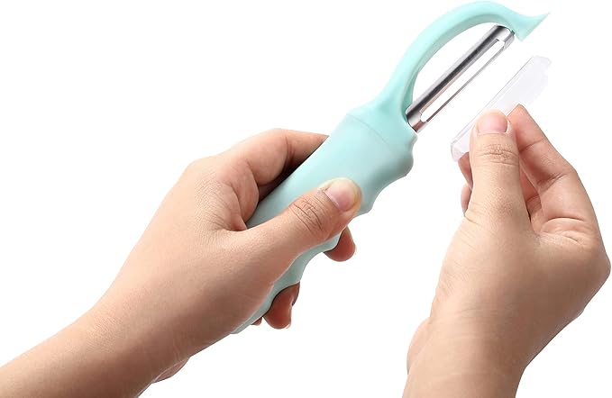 Spring Chef Premium Stainless Steel Vegetable Peeler, Dishwasher Safe Potato Peelers for Kitchen with Soft Grip Handle, Perfect for Apple, Fruit, Veggie, Carrot, Cucumber, Ginger - Set of 2 - Mint