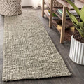 JONATHAN Y Pata Hand Woven Chunky Jute Gray Runner Rug, 2x16, Bohemian, Rustic, Cottage, Easy-Cleaning for Living Room, Bedroom, Kitchen, Non-Shedding (NRF102C-216) by JONATHANY