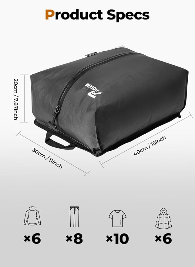 Vacuum Bags for Travel with Wireless Pump, IP67 Waterproof, Reusable Space Saver Compression Bags for Backpack, Suitcase, Home Storage(1 Pack + Pump)