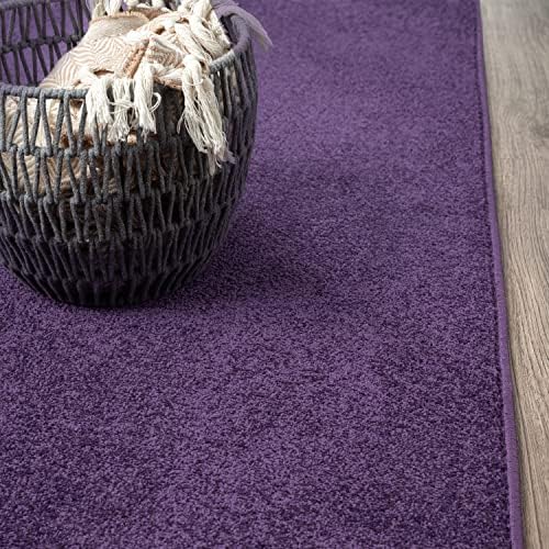 JONATHAN Y Haze Solid Low-Pile Purple Runner Rug 2x14, Coastal,Bohemian,Minimalist,Classic, Easy-Cleaning for Living Room,Bedroom,Kitchen,Pet Friendly,Non-Shedding (SEU100N-214) - Image 4