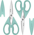 Kitchen Shears, iBayam Kitchen Scissors Heavy Duty Meat Scissors Poultry Shears, Dishwasher Safe Food Cooking Scissor All Purpose Stainless Steel Utility Scissor, 2-Pack (Aqua Sky)