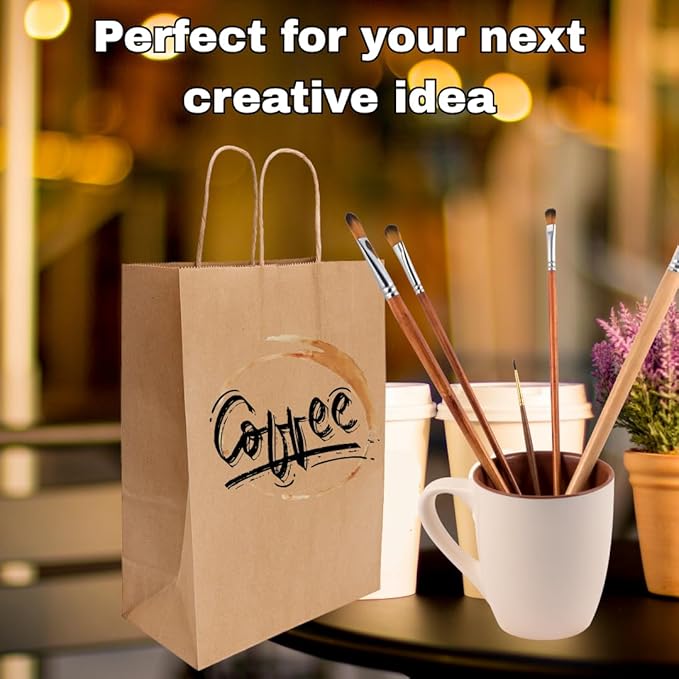 ASSUREPAK DIY Paper Bags - 200 units - Kraft Color - 18"x7"x18.5" - 74LB (110 GSM strong) - Twisted Handle Recyclable Bags for Kids Drawing, Decorating and Creative Projects - 18719NKPAPTHDL