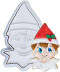 Flycalf Christmas Cookie Cutters Elf Shapes with Plunger Stamps Holiday PLA Baking Accessories Cutter Molds Gifts Decorative Party 3" Kitchen Cake Supplies