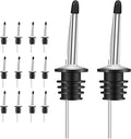 12 Pack Liquor Pour Spouts Set - Stainless Steel bottle spout and Liquor Pourers Dust Caps Covers