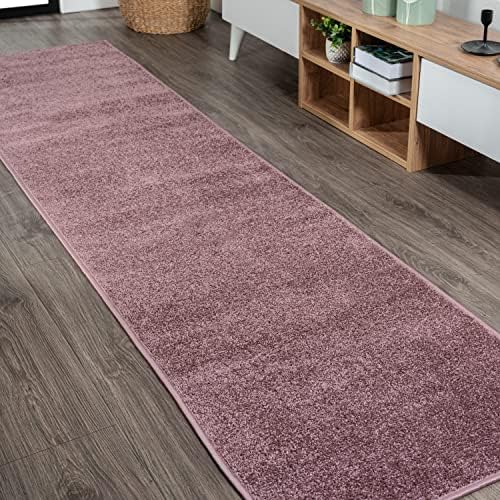 JONATHAN Y Haze Solid Low-Pile Light Purple Runner Rug 2x16, Coastal,Bohemian,Minimalist,Classic, Easy-Cleaning for Living Room,Bedroom,Kitchen,Pet Friendly,Non-Shedding (SEU100R-216) by JONATHANY
