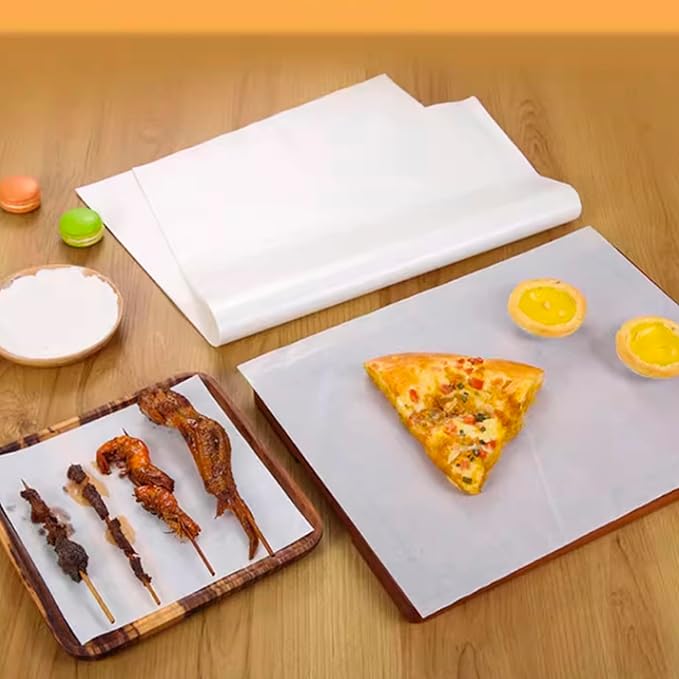 Parchment Paper Sheets 200Pcs, 6 * 8 in Precut Non-Stick Baking Parchment Paper for Oven Liners/Air Fryer/Grilling,White Parchment Sheets for Baking Air Fryer Paper Liners