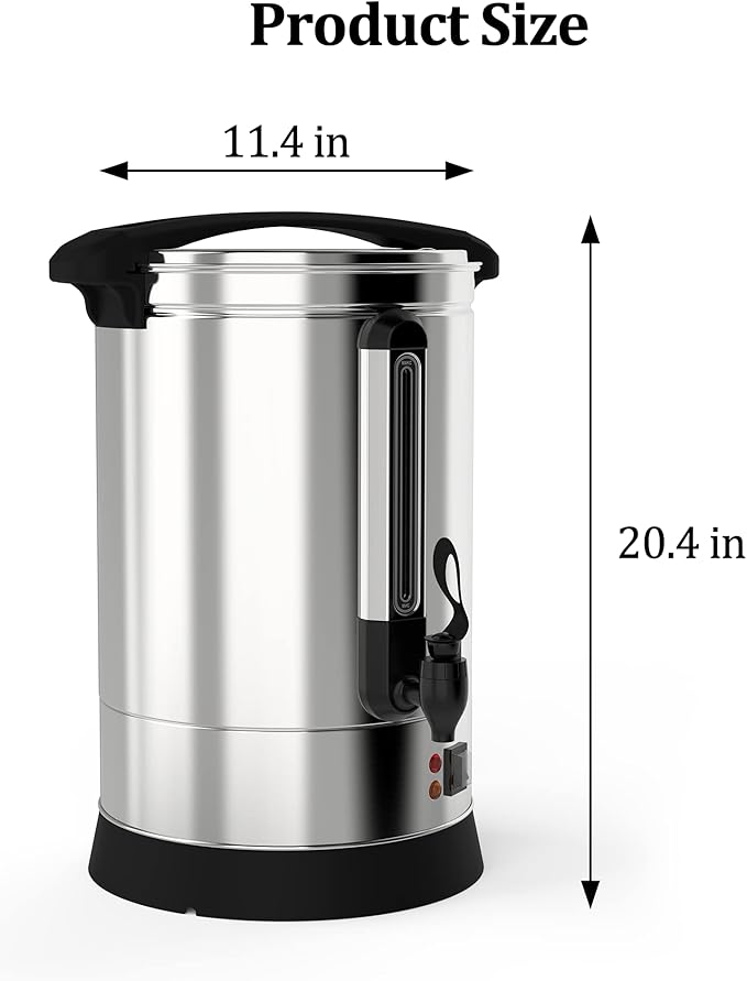 Garvee 100 Cup Fast Brew Commercial Coffee Urn, Food Grade Stainless Steel Large Capacity Coffee Maker Perfect for Church, Meeting rooms, Lounges, and Other Large Gatherings-14 L