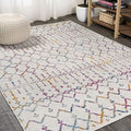 JONATHAN Y Boho Vintage Diamond Ivory/Multi Indoor Area Rug 8X10 ft, Moroccan Hype for Living Room, Bedroom, Kitchen, Office, Easy-Cleaning, High Traffic, Pet-Friendly, Non-Shedding (MOH101E-8) by JONATHANY