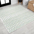 JONATHAN Y Moroccan Geometric Indoor Outdoor Square Area Rug 5X5 Green/Ivory, Ourika Textured Weave for Backyard, Patio, Porch, Easy-Cleaning, High Traffic, Pet-Friendly, Non-Shedding (SMB108R-5SQ) by JONATHANY