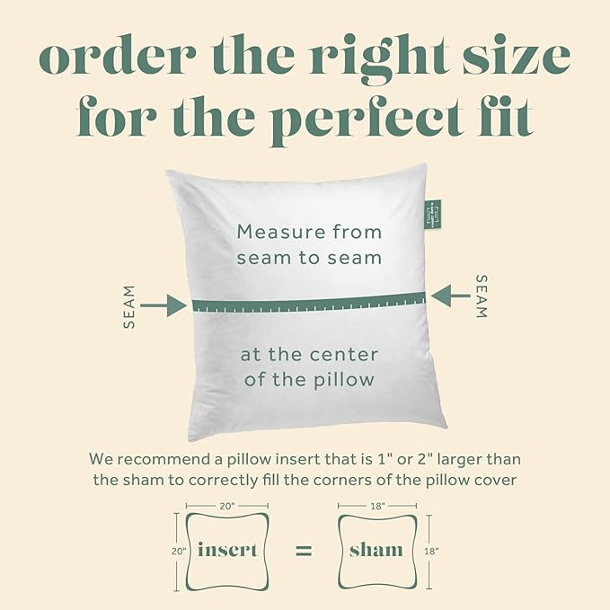 ComfyDown Decorative Throw Pillow Insert, Down and Feathers Fill, 100% Cotton Cover 233 Thread Count, Square Pillow Insert - Made in USA (18" x 18")