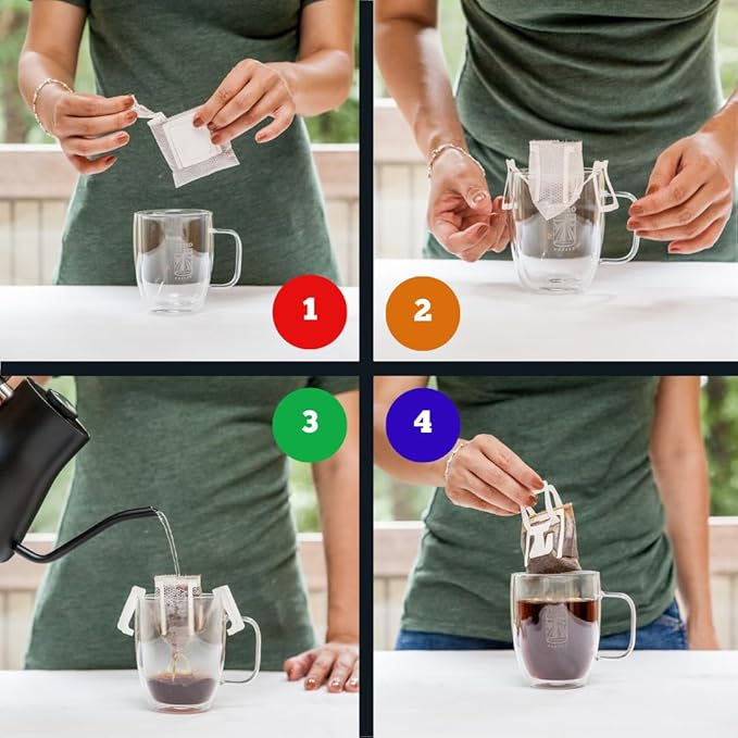 Tribo Coffee Single-Serve Portable Pour Over Drip Coffee - Campfire Blend - 10 Servings (Medium-Dark Roast)