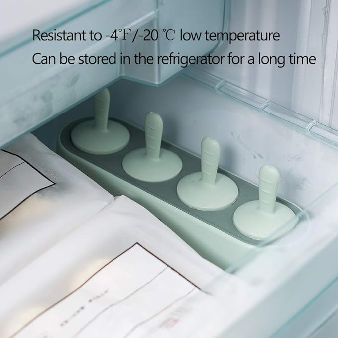 Popsicle Mold Set 4 Pieces Homemade Silicone Popsicle Maker Easy Release Ice Cream Molds Reusable DIY Pop Molds (White, IcyClassic Pops)