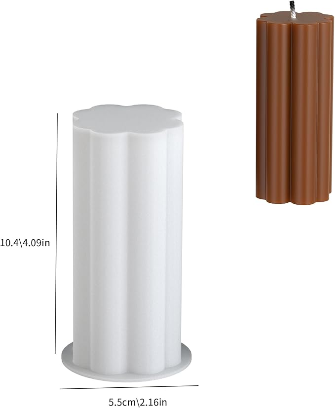 2 Pack Stripe Cylinder Pillar Spiral Candle Resin Mold - Resin Casting Silicone Molds for Home Decor & Candle Making Wave Spiral Mold