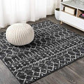 JONATHAN Y Boho Vintage Diamond Black/Ivory Square Area Rug 6X6 ft, Moroccan Hype for Living Room, Bedroom, Kitchen, Office, Easy-Cleaning, High Traffic, Pet-Friendly, Non-Shedding (MOH101D-6SQ) by JONATHANY