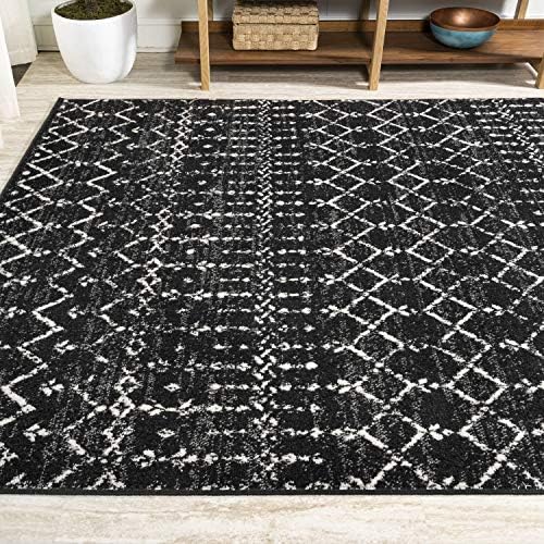 JONATHAN Y Boho Vintage Diamond Black/Ivory Indoor Area Rug 8X10 ft, Moroccan Hype for Living Room, Bedroom, Kitchen, Office, Easy-Cleaning, High Traffic, Pet-Friendly, Non-Shedding (MOH101D-8) - Image 3