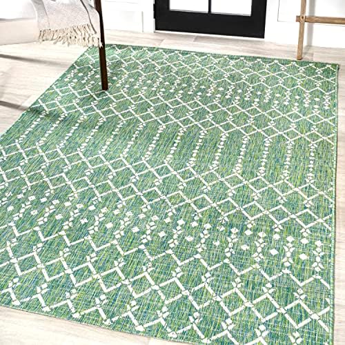 JONATHAN Y Moroccan Geometric Indoor Outdoor Area Rug 3X5 Green/Cream, Ourika Textured Weave for Backyard, Patio, Porch, Easy-Cleaning, High Traffic, Pet-Friendly, Non-Shedding (SMB108L-3) - Image 4