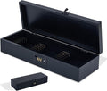 Upgraded Combination Lock Bamboo Locking Kitchen Knife Storage – Secure & Eco-Friendly Wooden Knife Box with Improved Quality, Fits in Drawers & Keeps Knives Safe (Black)