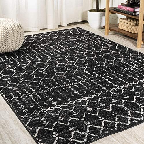 JONATHAN Y Boho Vintage Diamond Black/Ivory Indoor Area Rug 5X8 ft, Moroccan Hype for Living Room, Bedroom, Kitchen, Office, Easy-Cleaning, High Traffic, Pet-Friendly, Non-Shedding (MOH101D-5) by JONATHANY