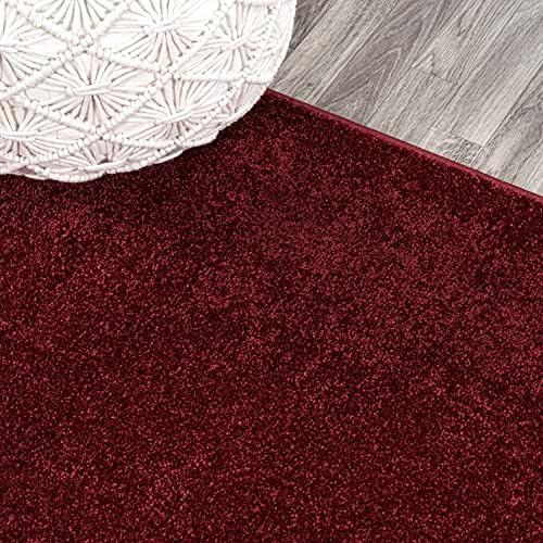 JONATHAN Y Haze Solid Low-Pile Dark Red 7x7 Square Indoor Area Rug, Coastal,Bohemian,Minimalist,Classic, Easy-Cleaning for Living Room,Bedroom,Kitchen,Pet Friendly,Non-Shedding (SEU100Q-7SQ) - Image 3