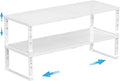 Expandable Spice Rack Kitchen Cabinet Shelf Organizer, Stackable Storage Shelves Racks, Adjustable Counter Shelving for Cabinets, Countertop, Cupboard,Pantry and More(2Packs/White/Large)