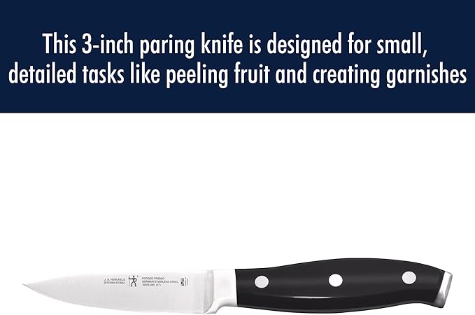 HENCKELS Forged Premio 3-inch Paring Knife, Black/Stainless Steel
