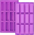 2 Pack Granola Bar Mold Silicone Mold,12 Cavity Rectangle Energy Bar Mold,Cereal Bar Molds for Ganache, Chocolate Bar, Truffles, Cheesecake