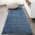JONATHAN Y Haze Solid Low-Pile Navy Runner Rug 2x8, Coastal,Bohemian,Minimalist,Classic, Easy-Cleaning for Living Room,Bedroom,Kitchen,Pet Friendly,Non-Shedding (SEU100C-28) by JONATHANY