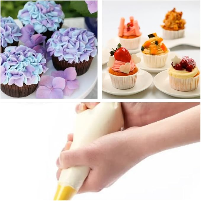Disposable Piping Bags 18 inch, 200 Pcs Disposable Piping Bags, Disposable Large Pastry Bags for Cupcake, Cake Disposable Decorating Bags for Frosting