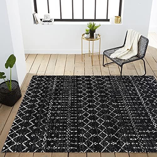 JONATHAN Y Boho Vintage Diamond Black/Ivory Indoor Area Rug 3X5 ft, Moroccan Hype for Living Room, Bedroom, Kitchen, Office, Easy-Cleaning, High Traffic, Pet-Friendly, Non-Shedding (MOH101D-3) - Image 6