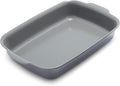 GreenPan Premiere Ovenware Healthy Ceramic Nonstick 13" x 9" Rectangular Baking Pan, Cast Aluminum Bakeware, Warp-Free, Oven and Broiler safe to 600F,Dishwasher Safe, PFAS-Free, Gray