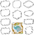 Frame Cookie Cutters 10pcs Stainless Steel Plaque Cookie Cutter Difference Shapes, DIY Fondant Cutters Tiles Metal Pancake Molds for Biscuit Wedding Baking Decorations Holiday Birthday Party