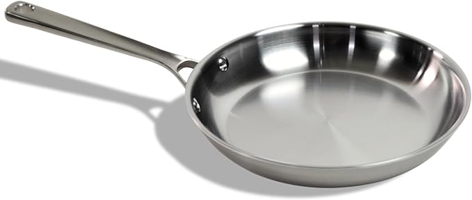 STRATA Carbon Steel Clad 10.5" Frying Pan Skillet, 3-Ply Carbon Steel Cookware with Aluminum Core, Lightweight (2.4 lbs), Even Heating, Stick-Resistant When Seasoned, Versatile & Fast-Heating