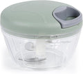 Manual Food Chopper, Garlic Chopper with Container, Vegetable Kitchen Cutter, Pull String Hand Food Processor Sharp Blades Mincer Shredder for Cutting Onions Chili Ginger Seasoning (Green-1, 500ml)