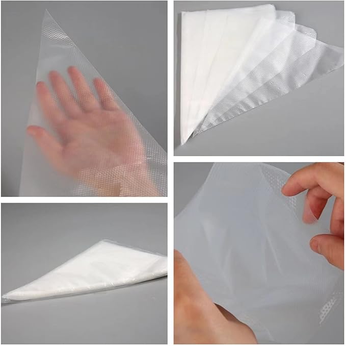 21Inch Tipless Piping Bags for Royal Icing, 200 Pcs Extra Thick Anti Burst Large Decorating Bags Butter Cram Cookies Decoration, Perfect for Professional Baking Lover