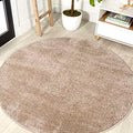 JONATHAN Y Haze Solid Low-Pile Beige 6' Round Indoor Area Rug, Coastal,Bohemian,Minimalist,Classic, Easy-Cleaning for Living Room,Bedroom,Kitchen,Pet Friendly,Non-Shedding (SEU100G-6R) by JONATHANY